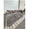 Image 2 : Plush Gray Cord Chaise Lounge Sofa 9' Long