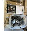 Image 1 : TOTE OF RUBBER COATED STORAGE HOOKS WITH SHELF BRAKETS