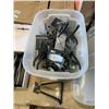 Image 2 : TOTE OF RUBBER COATED STORAGE HOOKS WITH SHELF BRAKETS