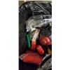 Image 2 : TOTE OF ASSORTED SHOP TOOLS AND SUPPLY
