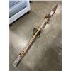 Image 1 : SET OF ANTIQUE WOOD SKIS AND BAMBOO POLES