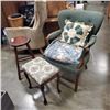 Image 1 : VINTAGE PARLOUR CHAIR, STOOL, BENCH AND CUSHION
