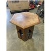Image 2 : TWO OCTAGON ANTIQUE OAK END TABLES