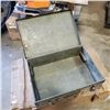 Image 2 : ANTIQUE WOOD TRUNK AND METAL BOUND WOOD HANDLED CASE