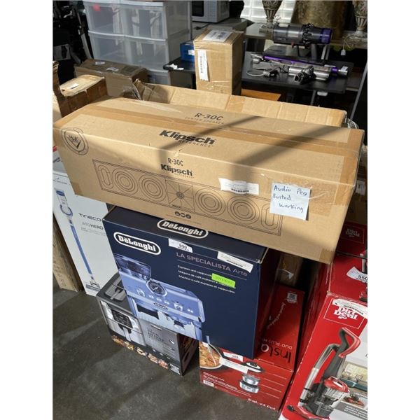 KLIPSCH QUAD R30C 400 WATT 2 WAY CENTER CHANNEL SPEAKER -  AUDIO PEG BROKEN TESTED WORKING, RETAIL $