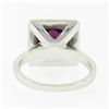 Image 9 : 14k White Gold 5.6 ctw GIA Cushion Rubellite Tourmaline Diamond Halo Cocktail Ri