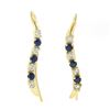 Image 1 : 14k Yellow Gold 0.31 ctw Alternating Sapphire & Diamond Petite Wavy Drop Earring