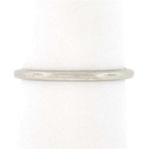 Classic Antique Art Deco Platinum 1.8mm Plain Domed Wedding Stack Band Ring 1925