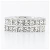 Image 6 : 14k White Gold 6.0 ctw Princess Channel Diamond Dual Double Row Eternity Band Ri