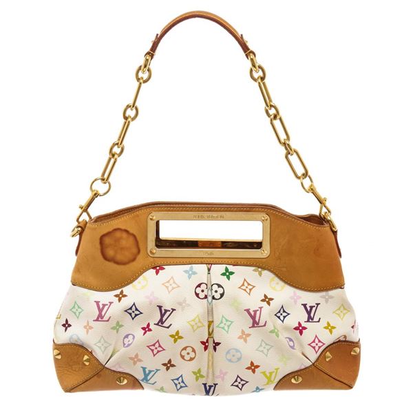 Louis Vuitton White Multicolor Monogram Judy MM Shoulder Bag
