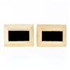 Image 1 : Large Vintage 14k Yellow Gold Flat Rectangular Black Onyx Florentine Cuff Links