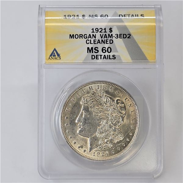 MS60 1921 Morgan Silver Dollar