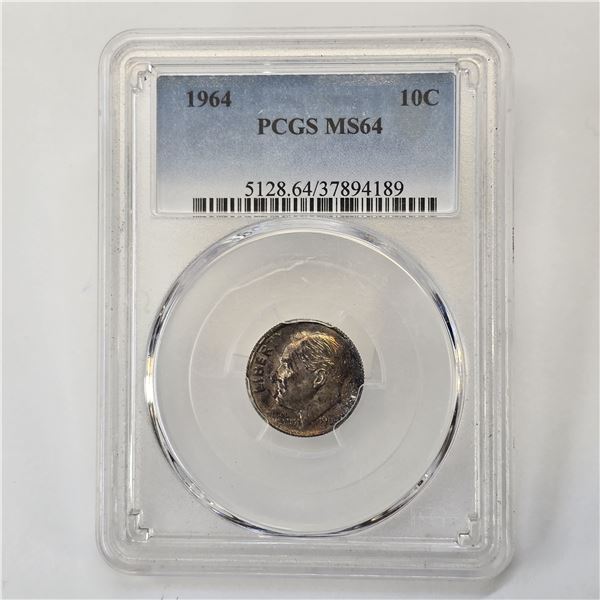 MS64 1964 Roosevelt Dime