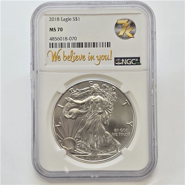 MS70 2018 Silver Eagle