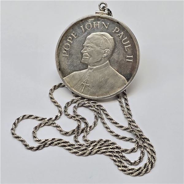 Silver round ft. Pope John Paul II