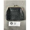 Image 1 : Leather Alligator Coin Purse 4" Wide by 3.5" Tall