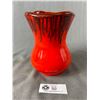 Image 1 : 6.5" H Neon Orange Vase Marked AM Canada #2418