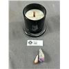 Image 2 : New Lavender Scented Glass Candle w/ Crystals. Retails $200.00