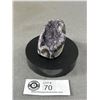 Image 1 : Amethyst Rough Geode. Approx. 2" x 2" On Round Stand