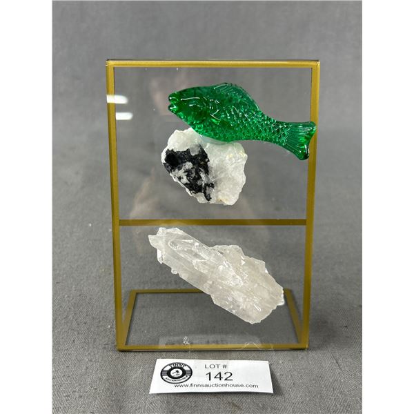 Clear Quartz  w/ Fish Display. Retails $400.00