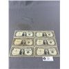 Image 2 : 6 - 1957 U.S. Dollar Bills. No Tears Or Missing Corners