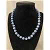 Image 2 : Vintage 16"  Lapis Lazuli? Round Bead Necklace w/ Matching Clip On Earrings
