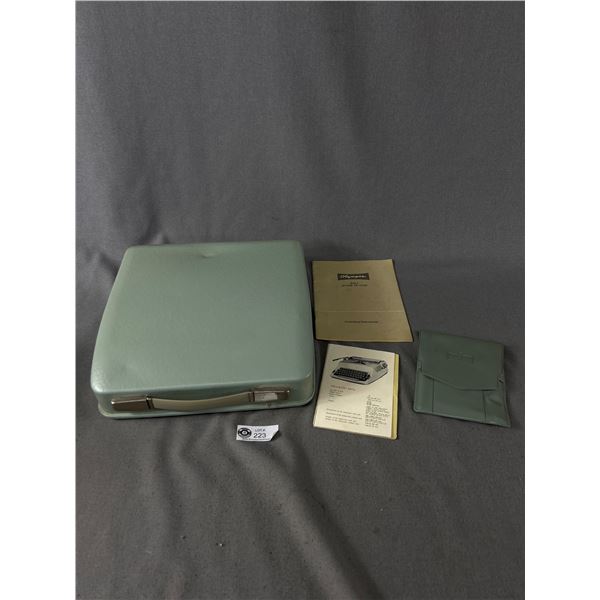 Vintage Hermes Rocket Typewriter In Metal Case Plus Olympia Typewriter Cleaning Kit & Manual