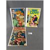 Image 1 : 3 Assorted Vintage Romance Comic Books On Board In Bags