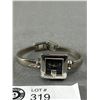 Image 2 : 2 Ladies Quartz Watches - Double Face  & Silvertone My's w/ Metal Cuff Band