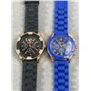 Image 8 : 4 Wrist Watches - 2 Geneva w/ Thick Rubber Bands, California Quartz w/ Leather Band  & Ellen Tracey 