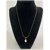 Image 2 : 3 Goldtone Necklaces - 17" w/ 1" Black w/ Rhinestone Pendant, 18" w/ Bead & Rhinestone Pendant Plus 