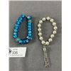 Image 2 : Assorted Jewelry - 2 Beaded Bracelets, Handcrafted Earrings, Silvertone/Rhinestone Clip-On Earrings 