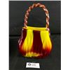 Image 1 : Very Nice Vintage Glass Purse in Red & Yellow