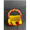 Image 2 : Very Nice Vintage Glass Purse in Red & Yellow