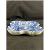 Image 2 : Vintage 1930's Spode Copeland Bone China Blue Italian Fancy Square Serving Bowl. Made in England