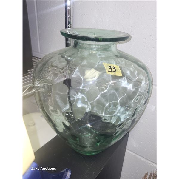 Lot of 2 Extra Large Thick Glass Vases - Approx 30 Inches