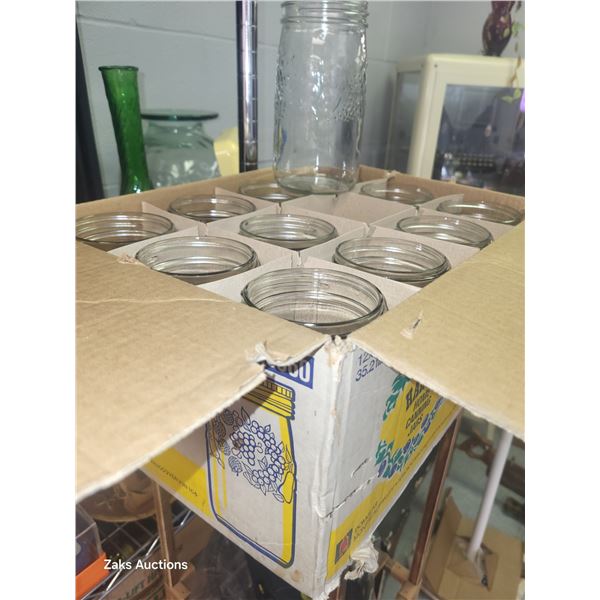Lot of 12 Harvest 1 Litre Canning Jars - No Lids