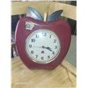 Image 1 : Apple Shaped Wall Clock with Wooden Stem