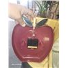 Image 3 : Apple Shaped Wall Clock with Wooden Stem