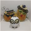 Image 1 : Pumpkin Ladies Sign & Solar Owl Light