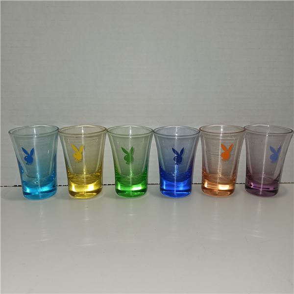 6 Vintage Playboy Shot Glasses