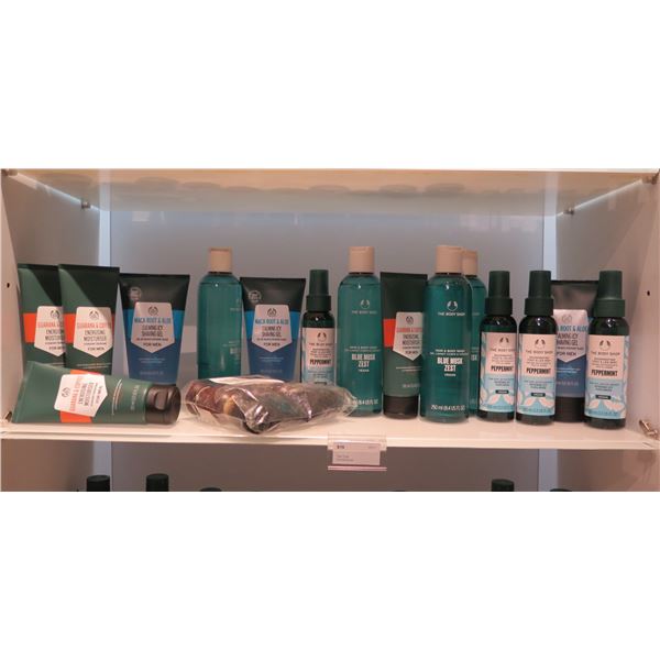 Multiple Tubes  The Body Shop Guarana Moisturizer, Maca Shaving Gel, Bottles Blue Musk Zest, etc