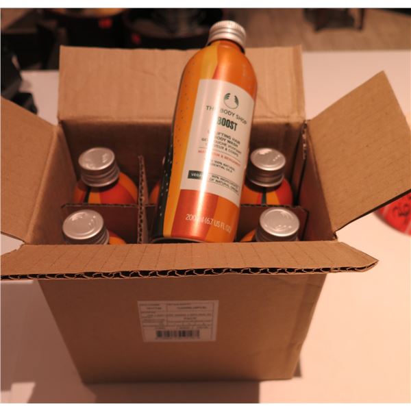 Qty 6 Bottles The Body Shop Boost Uplifting Hair & Body Wash