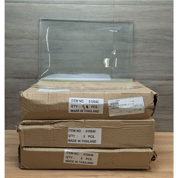 10" x 15" Rectangular Glass Platters - Lot of 17 |Front C