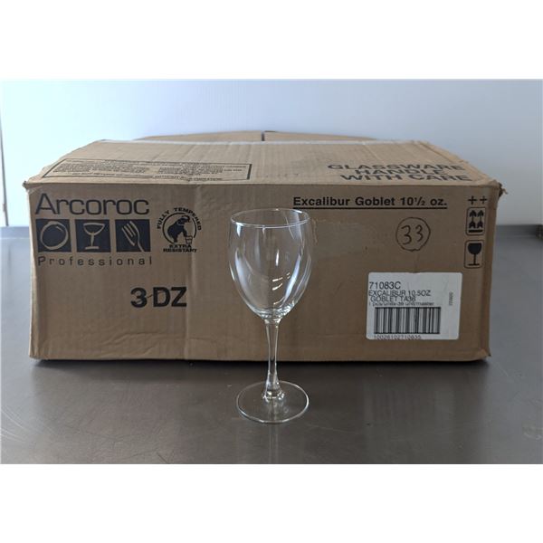 Arcoroc 10-1/2oz Excalibur Goblets - Lot of 33 |Ft MC-1