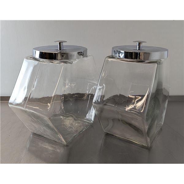 Glass Candy Store Jars - Lot of 2 |Front G