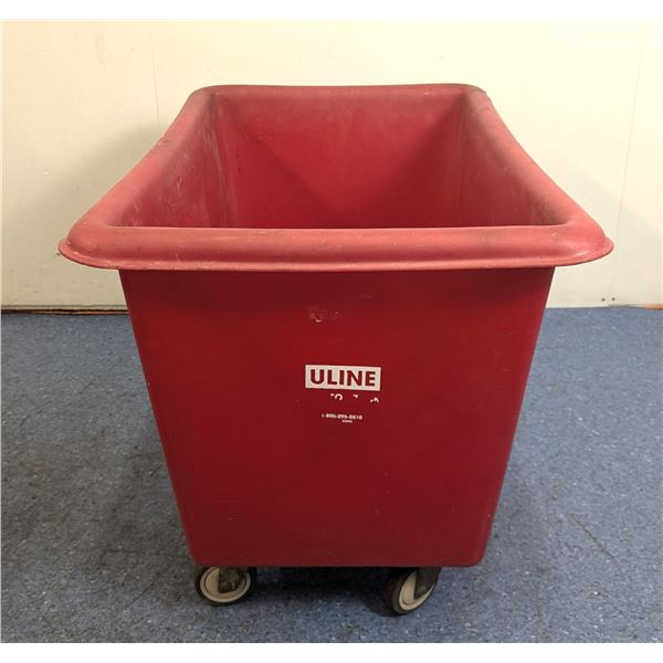 38" x 25" x 28" Red Plastic Mobile Product Bin |