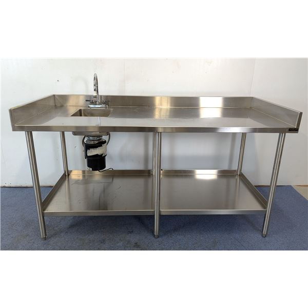 73" Stainless Table With 11" x 13" x 6" Tub Sink, Faucet & Garbage Disposal |
