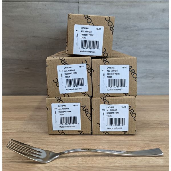 Arcoroc Latham 7" Dessert Forks - Lot of 60 (5 Boxes) |L11-2/T3605