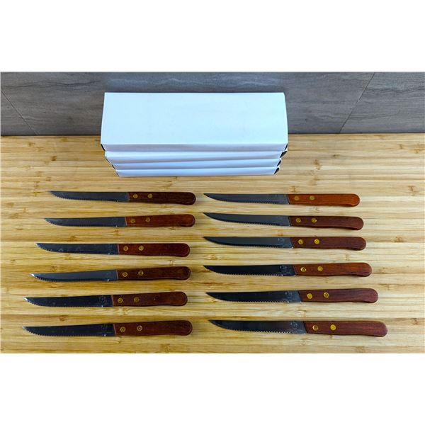 Steak Knives with Wood Handle - Lot of 48 (4 boxes) |JR 20616/ L5L-3